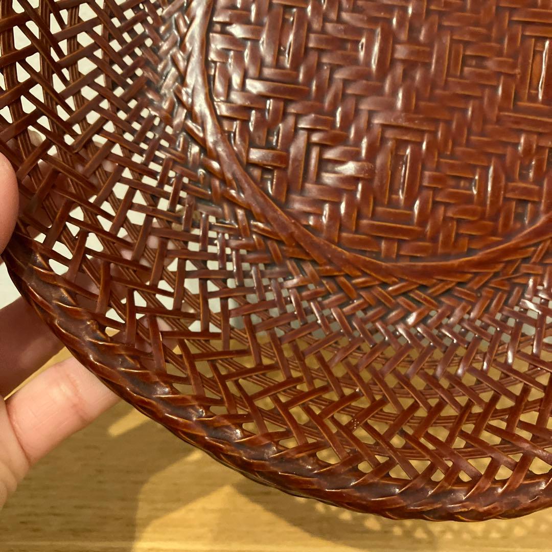 A-壁 竹かご 竹籠 菓子鉢 盆 盛り皿 伝統工芸 手作り ハンドメイド レトロ