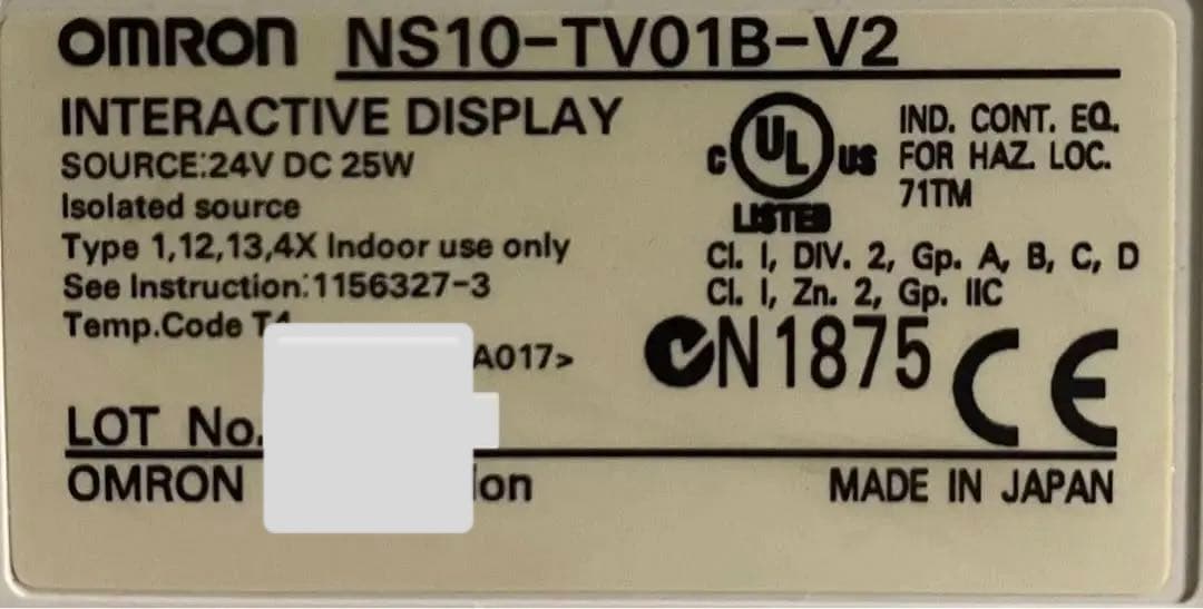 オムロン　タッチパネル　NS10-TV01B-V2