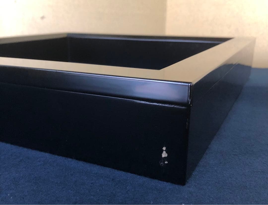 《R》茶道具 黒真塗 炉縁 塗師 川瀬表完 共箱　260225こ1