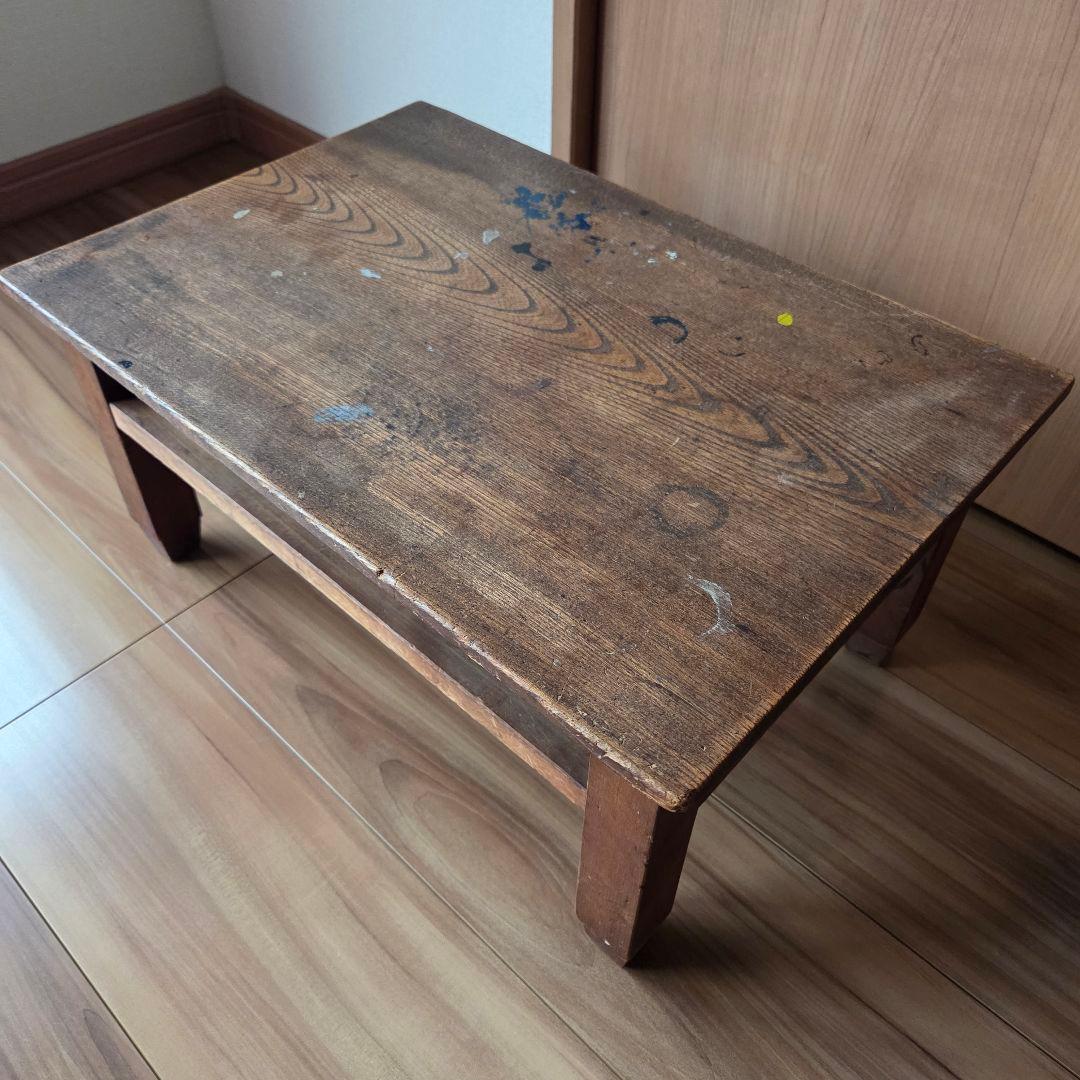 木製 無垢 小さなちゃぶ台 レトロ 古家具 古道具 可愛い飾り棚 アンティーク