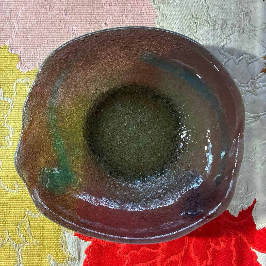 骨董　琉球ガラス　工芸ガラス　現代の名工　稲嶺盛吉　３色泡ガラス　小鉢 １客限り