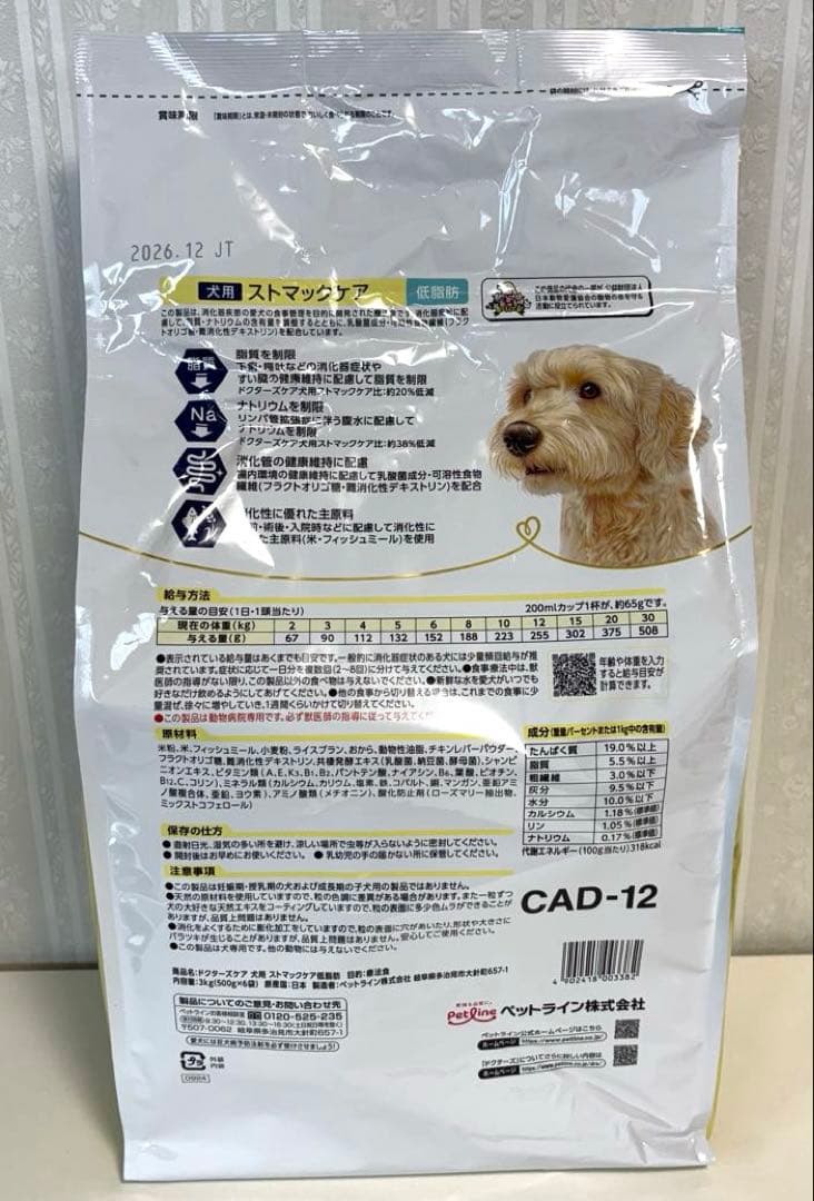 ドクターズケア 犬用 ストマックケア 低脂肪 3kg