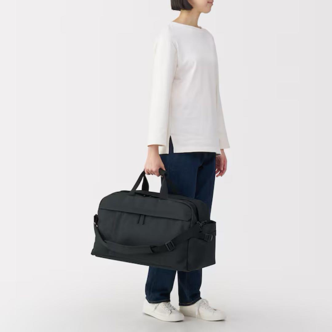 無印良品『撥水ボストンバッグ 32×50×23cm』ブラック
