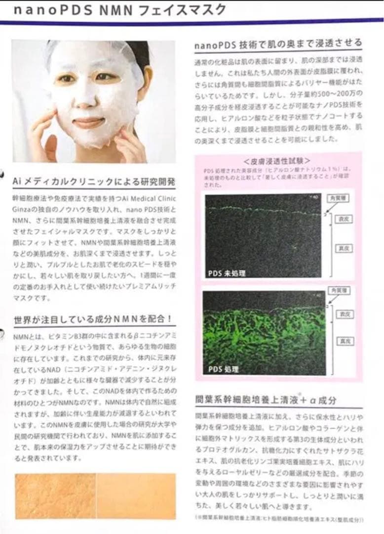 nanoPDS NMN フェイスマスク アイテック 生命科学研究所 エクソソーム