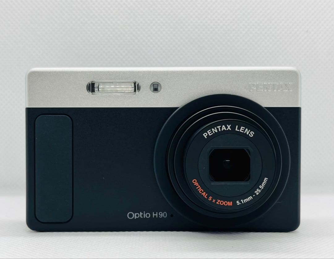 【美品・完品】PENTAX Optio H90 シルバー箱付 CCDコンデジ