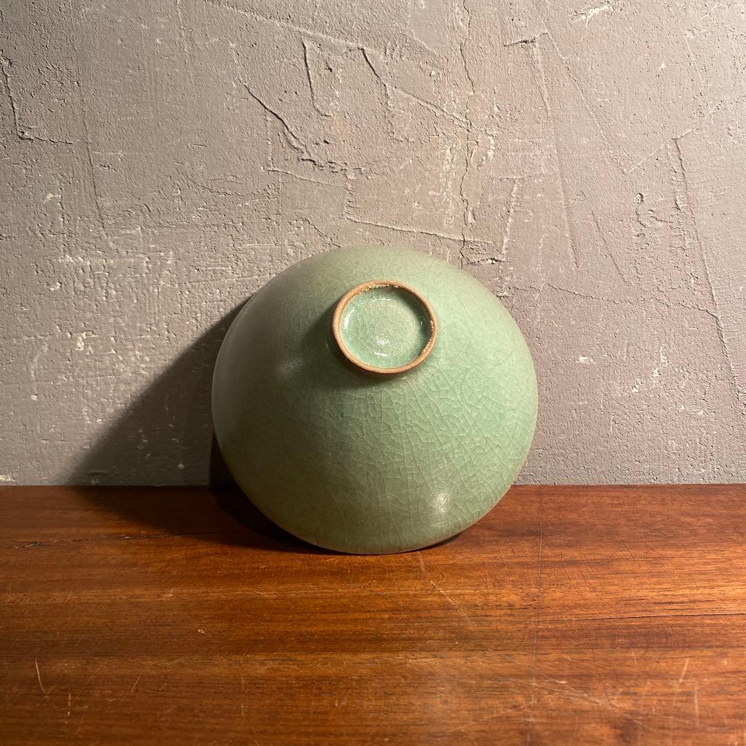 青磁 高麗茶碗 雲鶴文 茶器 抹茶碗 コレクション 骨董品 茶道具