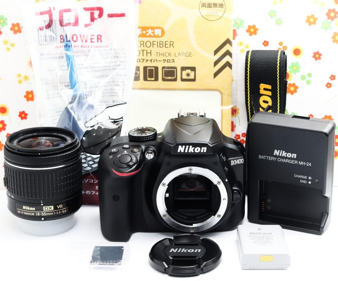 美品 Nikon D3400☆スマホ転送OK♪☆小型・軽量・高機能一眼レフ♪