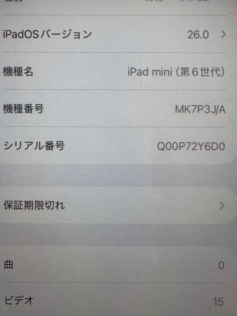 iPad本体 iPad mini6