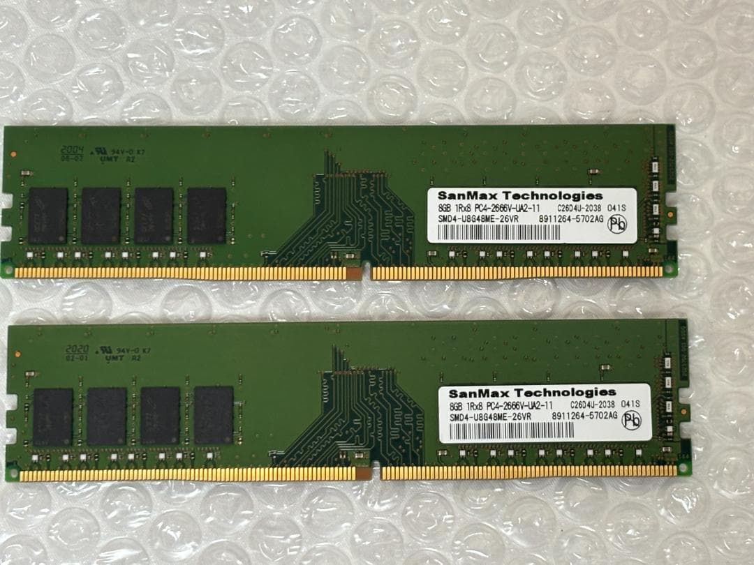 sunmax DDR4-2666 8GB×2枚 計16GB