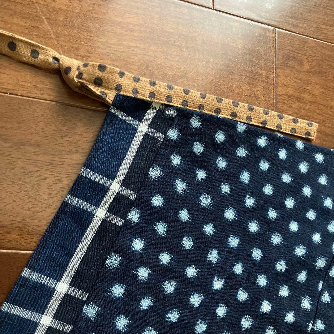 古布リメイク　つぎはぎデザインエプロン