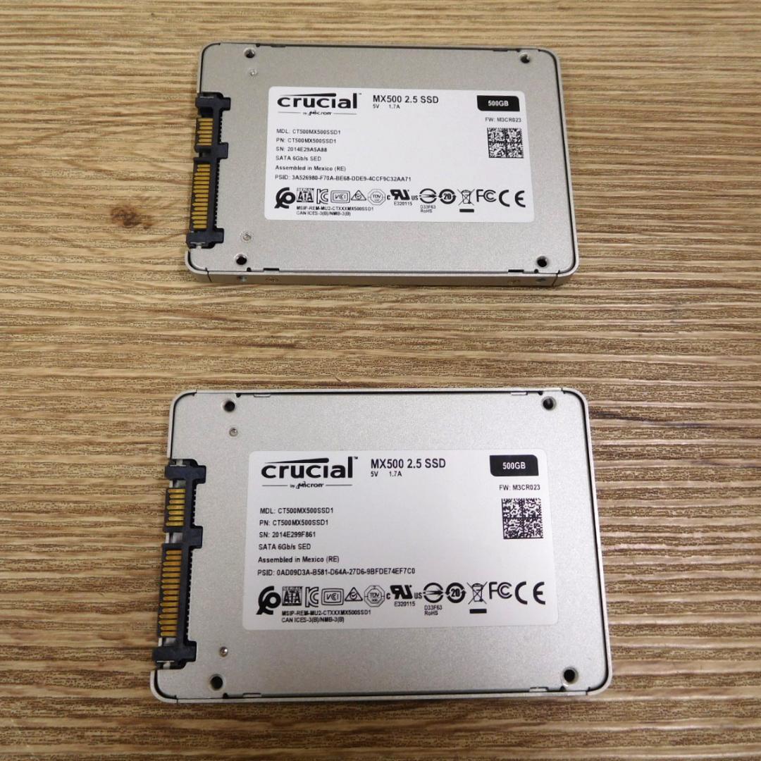 2.5インチSSD Crucial MX500 500GB 2個セット