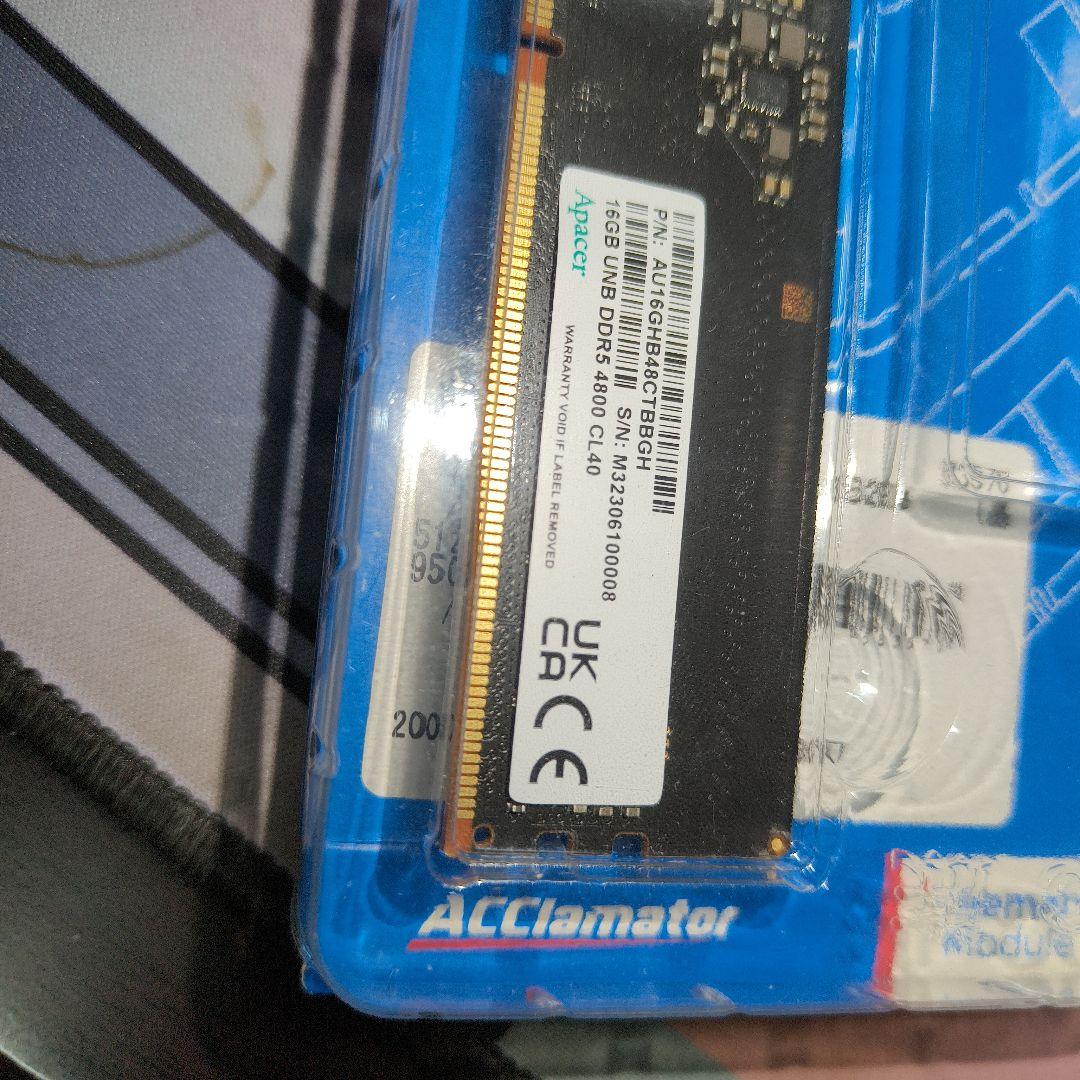 Apacer DDR5 4800 16GB×2枚 32GB メモリデスクトップ