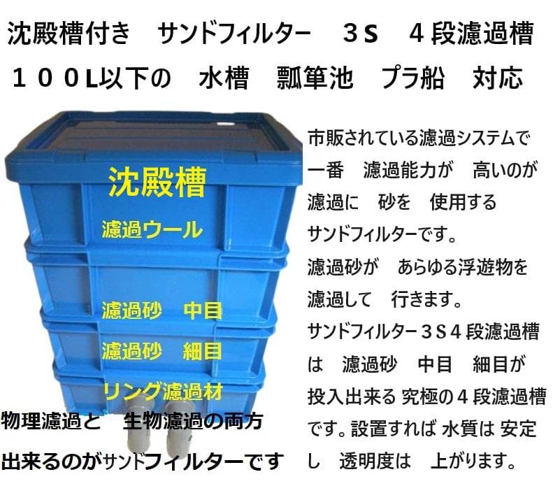 otti　３段タイプ １００Ｌ以下用 　ホース 蓋　濾過砂付き 新品