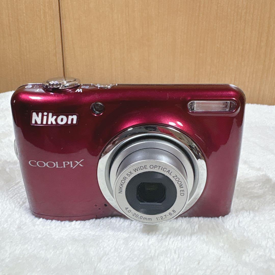 美品　Nikon Coolpix L23 レッド　電池対応　コンデジ
