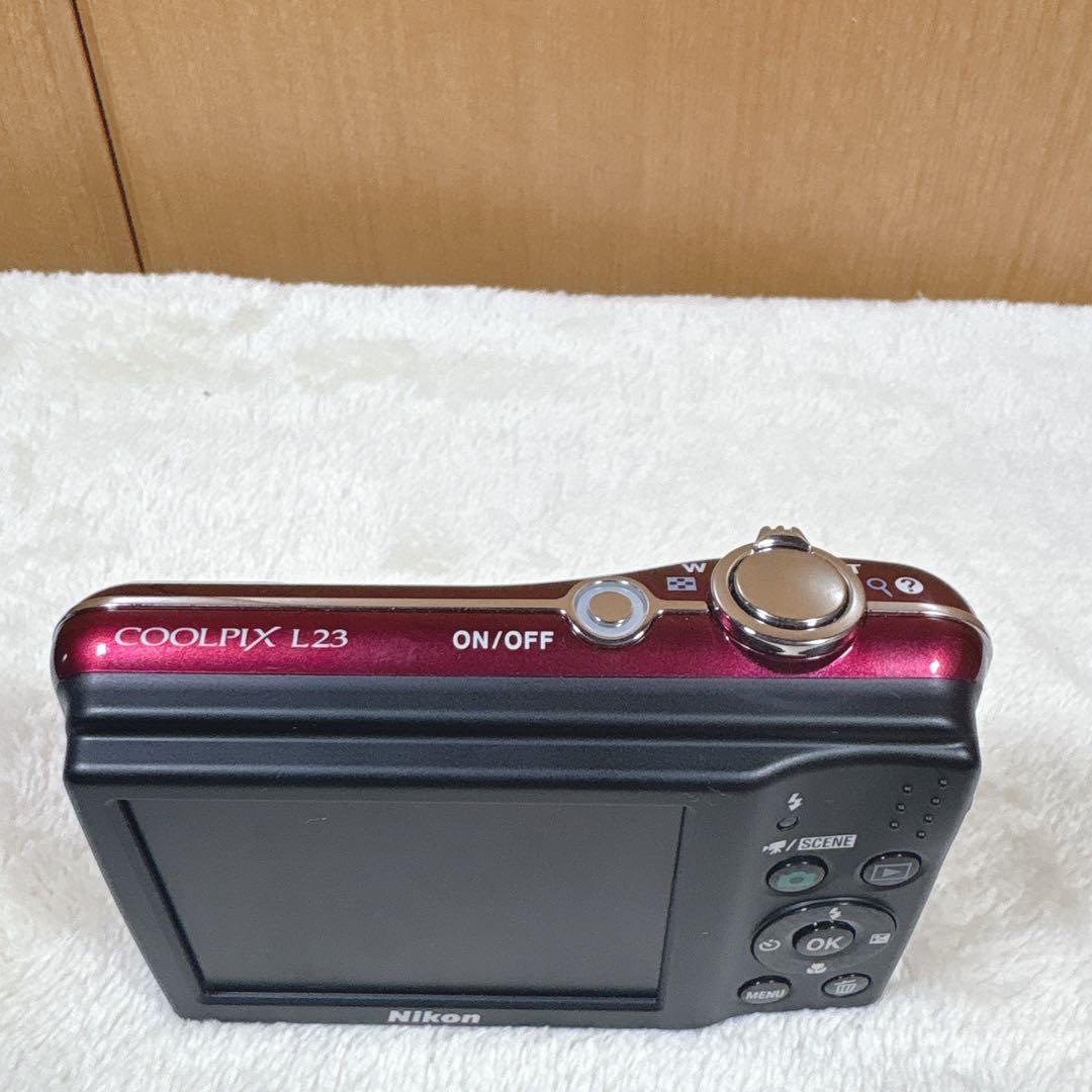 美品　Nikon Coolpix L23 レッド　電池対応　コンデジ