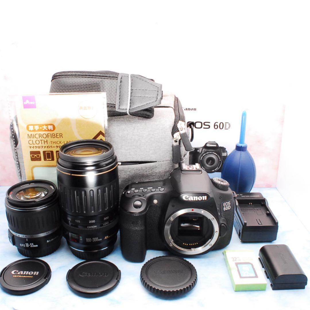 キャノン EOS 60D▪️一眼レフカメラ▪️バッグ付▪️超望遠レンズ付
