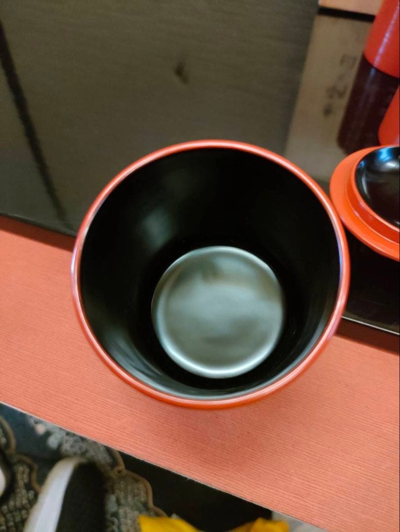 輪島塗 朱塗り 本漆塗り 箸洗い 小吸椀 五客セット 茶道具 懐石道具 未使用品