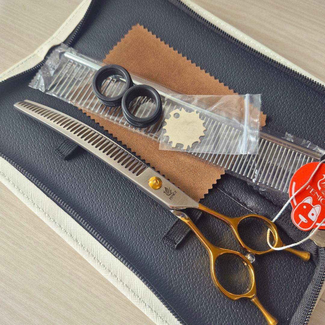 新品未使用★フェニーチェ カーブセニングシザー 7.5in トリミングシザー