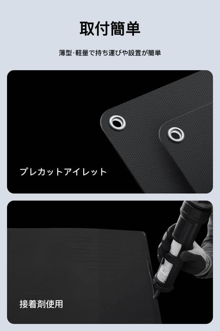 EcoFlow 100W 据置型 ソーラーパネル　 (柔性) 　５枚セット