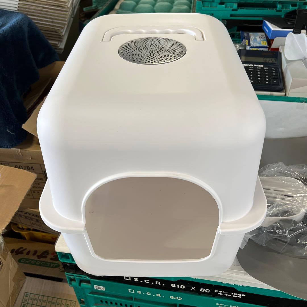 猫用トイレ本体 大型 ドーム型 フルカバー 猫トイレ 白色 Sサイズ