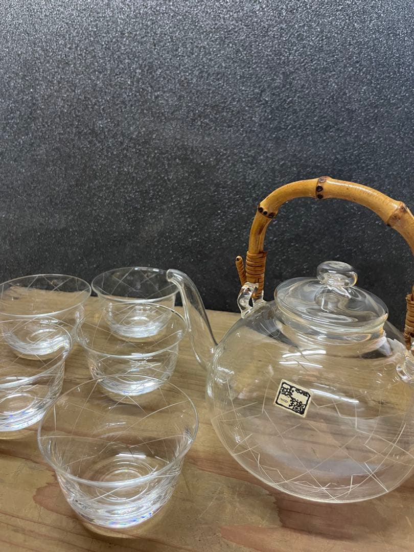 玻璃　茶器【m1042 茶道　茶道具　煎茶　ガラス　硝子　パイロン 】