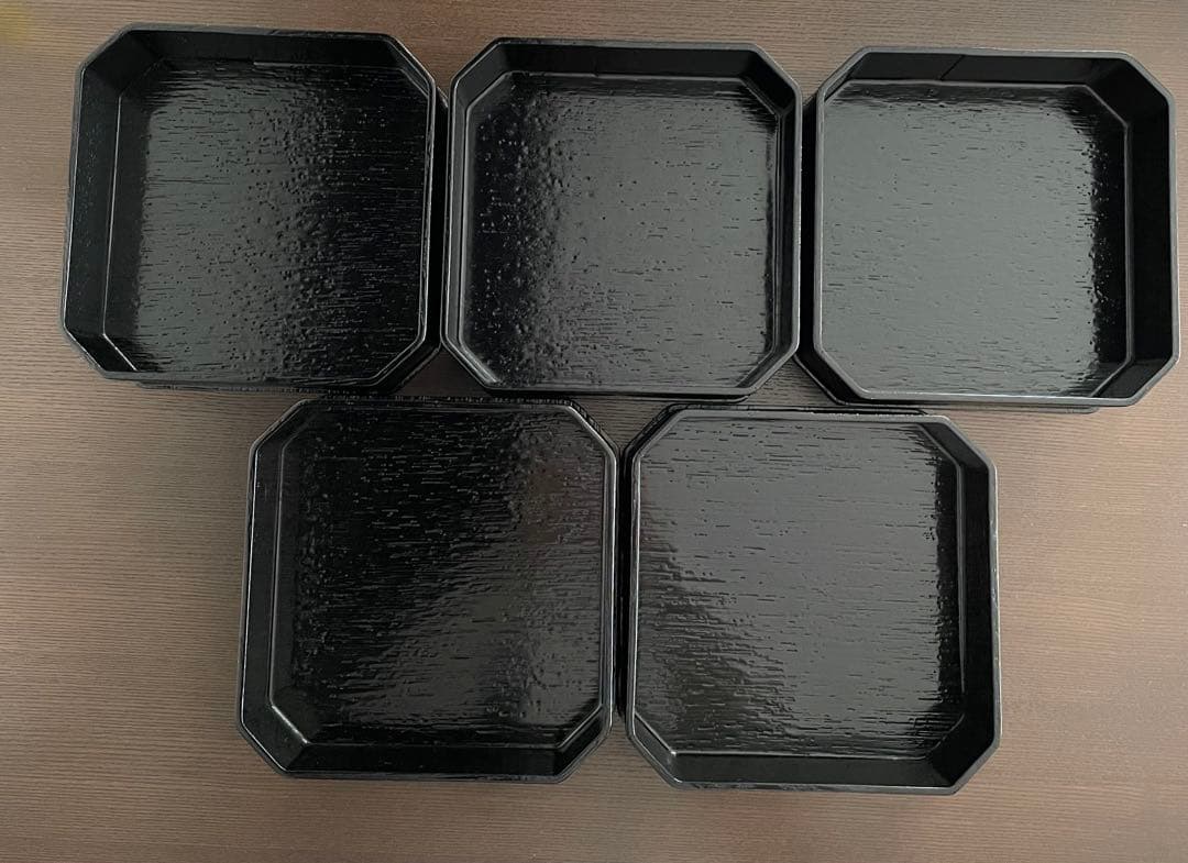 縁高　柿合　茶道具　菓子器　漆器