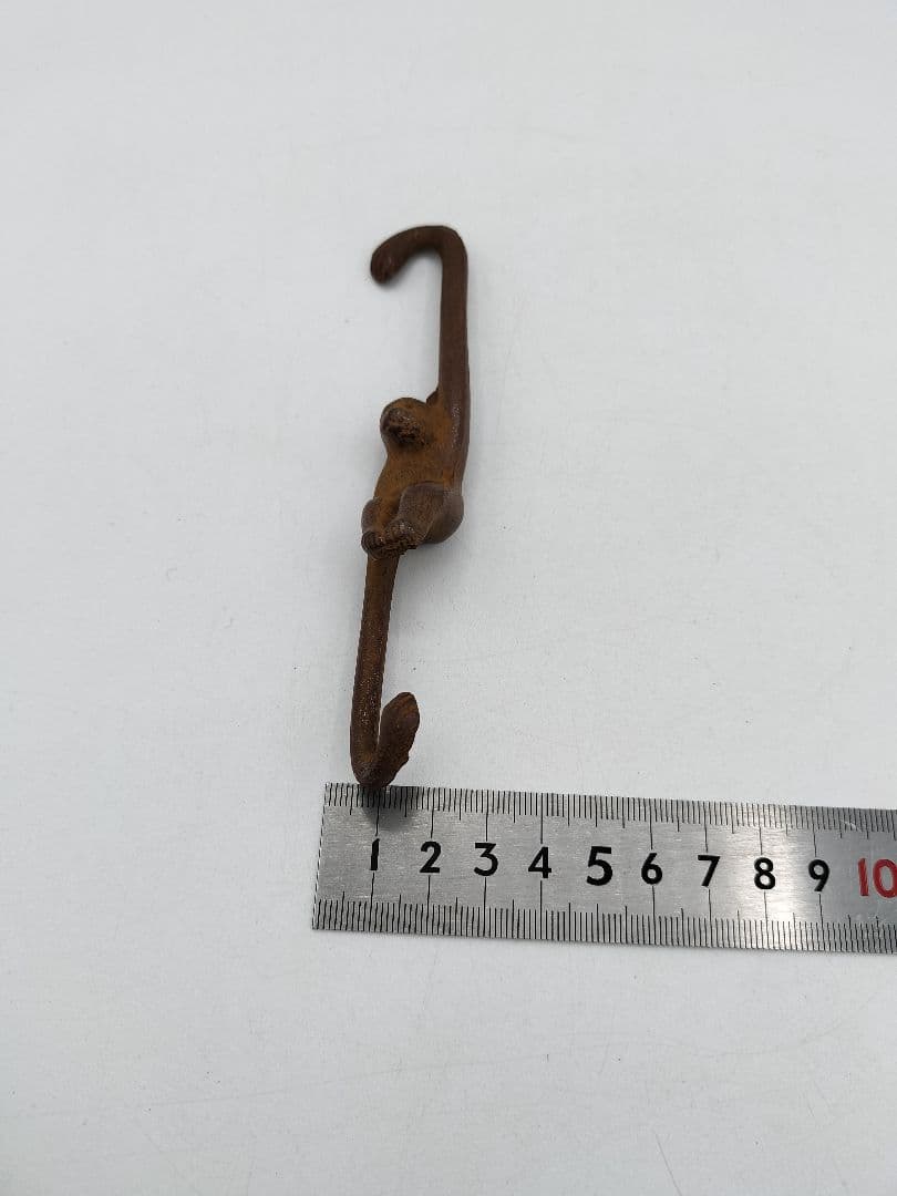 c693 南部 鉄器 三日月 剣山 三猿付 紙箱 茶道具 古物