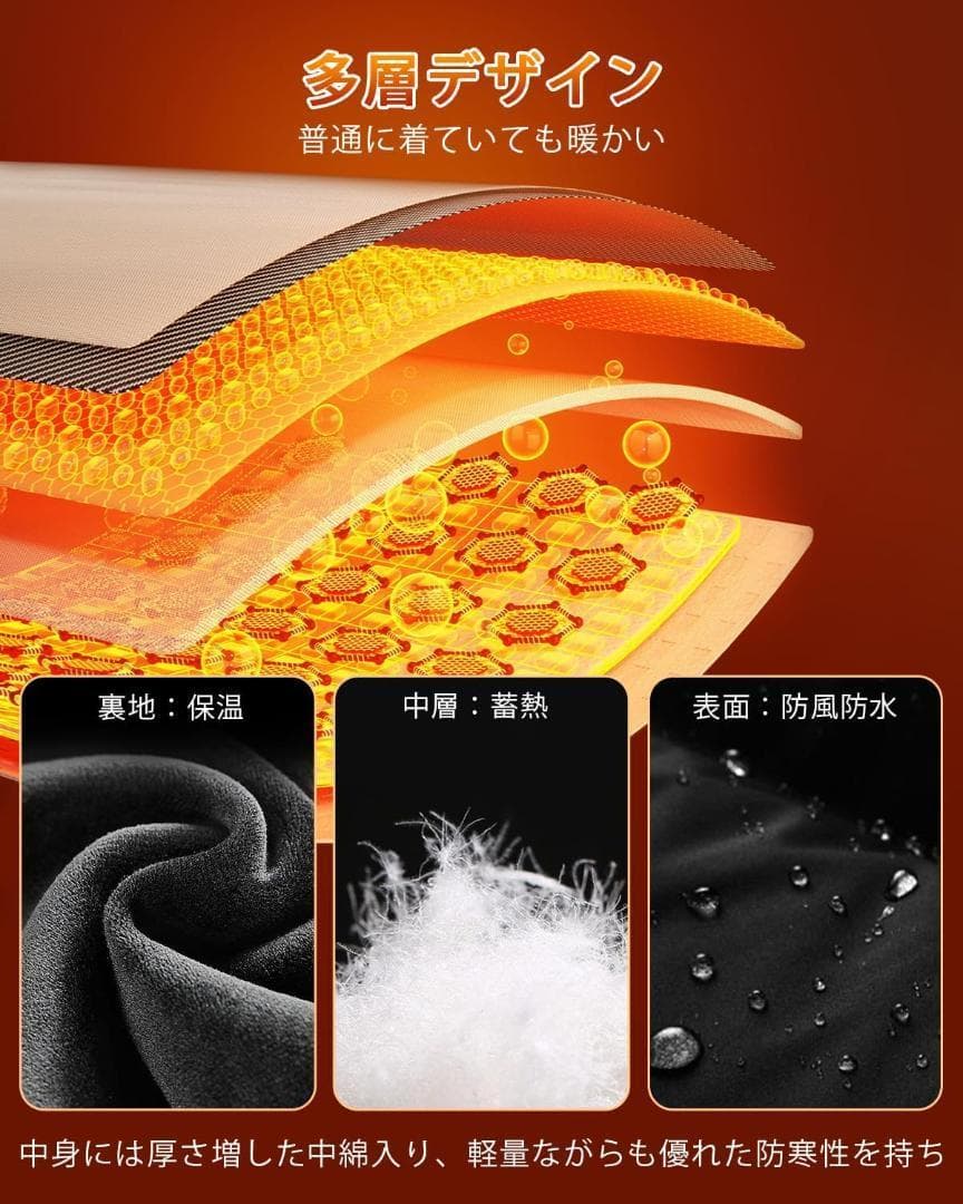 電熱ベスト 加熱ベスト 11箇所発熱 バッテリー付 3段階温度調整 SIZEXL