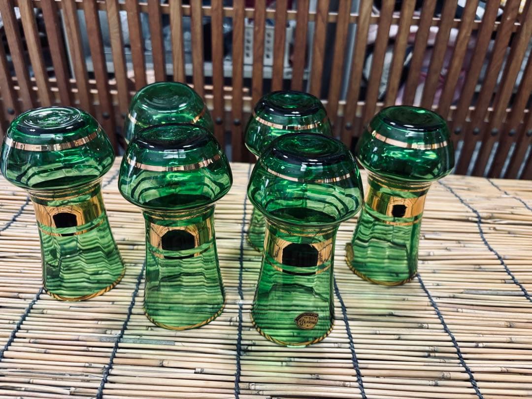 ＡＴー９２ ボヘミアン グラス ６客揃い 新品未使用品 豪華美品，良品