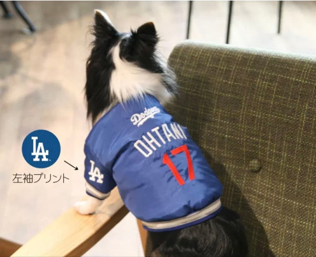 新品未使用！MLB 公認OHTANI 犬服ダグアウトジャケット 青
