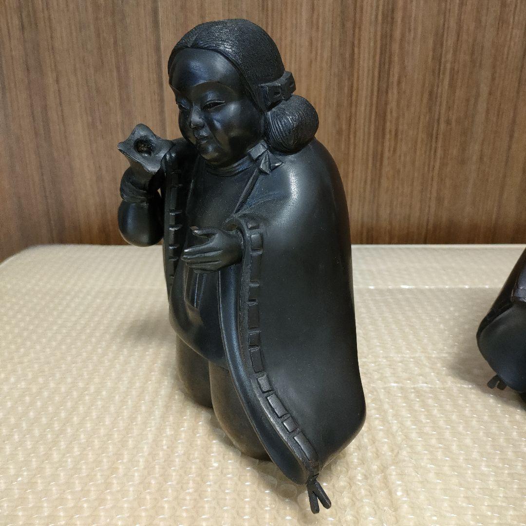 ブロンズ 置物 二体　中古　日本製