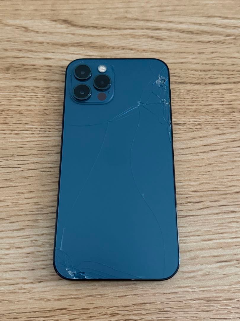 背面ヒビあり iPhone 12 pro 128gb ブルー