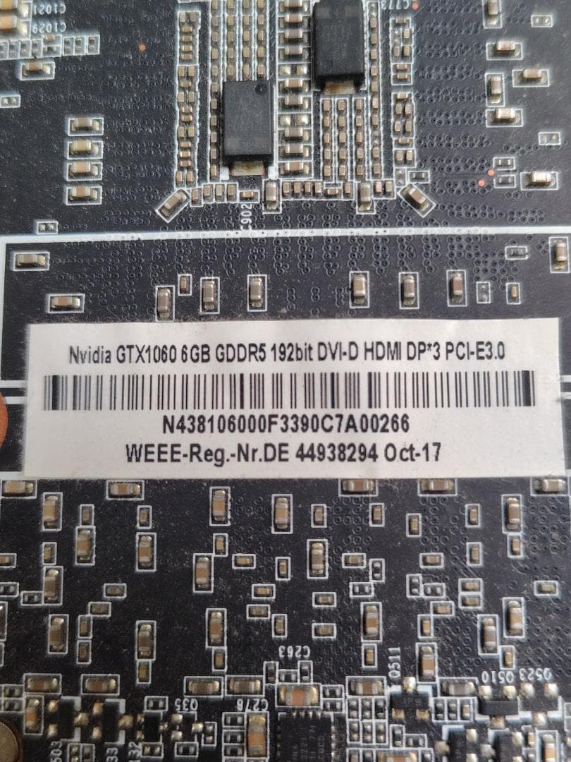 【中古】グラボ Manli製 GEFORCE GTX 1060(6GB)