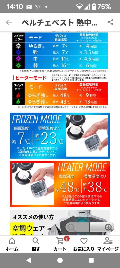 クールベスト・ペルチェ冷却システム冬用ヒーター付き