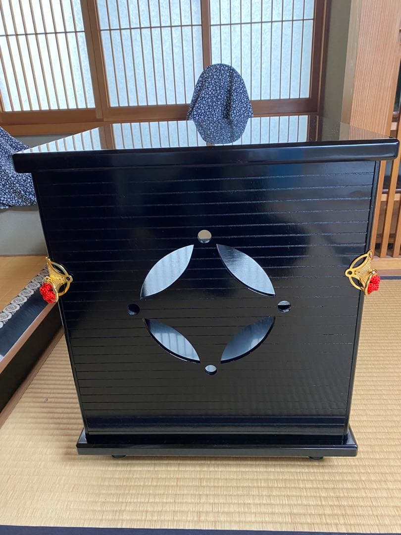 茶道具/御園棚セット②立礼棚 裏千家 淡々斎好写 丸炉 電熱器 畳み椅子×2脚