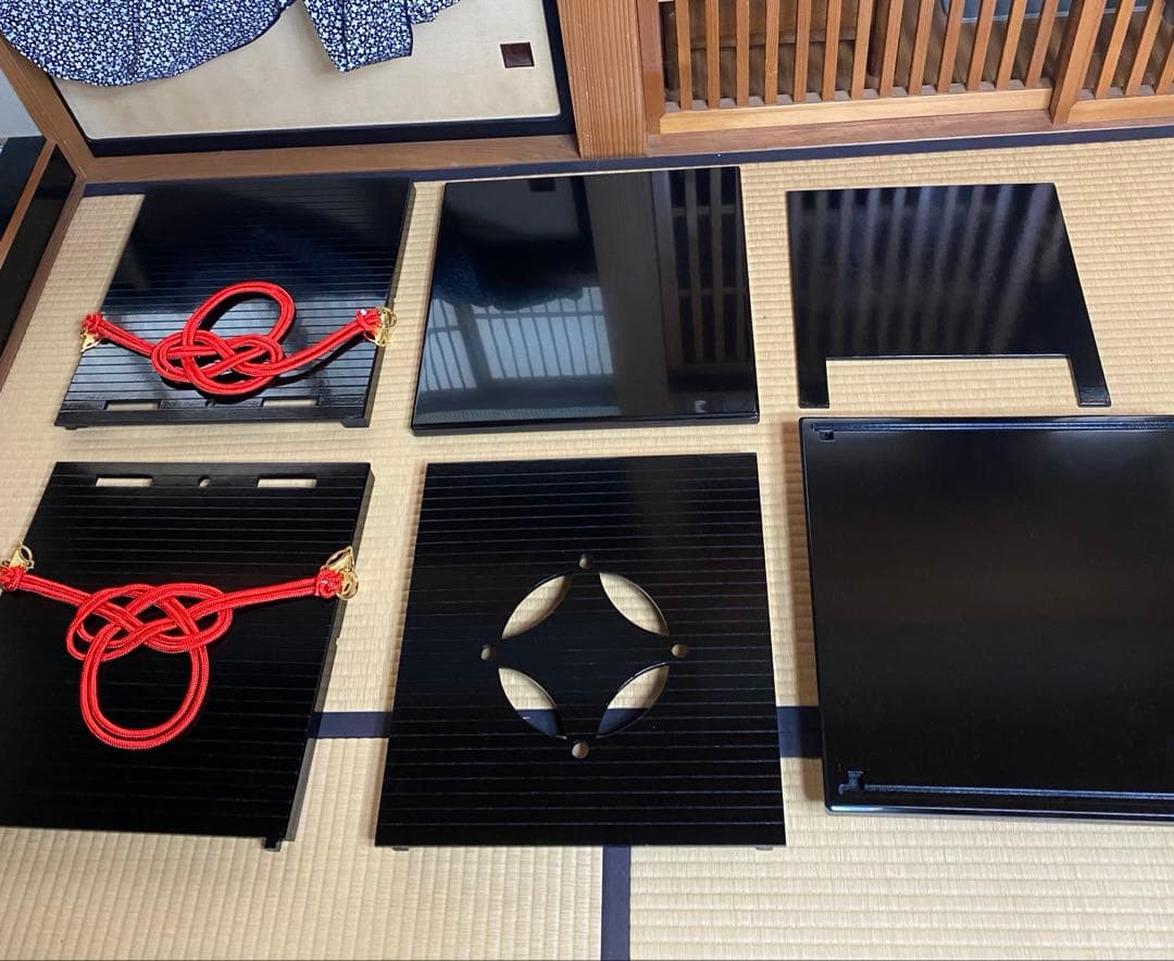茶道具/御園棚セット②立礼棚 裏千家 淡々斎好写 丸炉 電熱器 畳み椅子×2脚