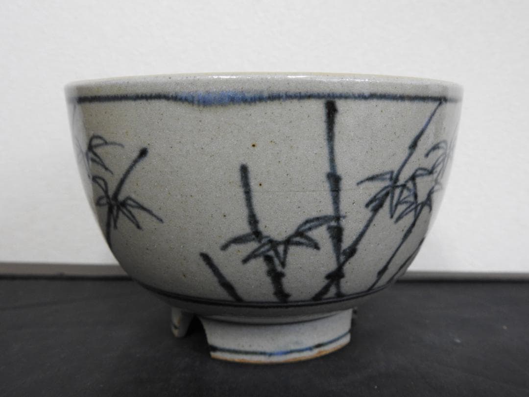 膳所焼　安南写茶碗　陽炎園造　共箱　MA743