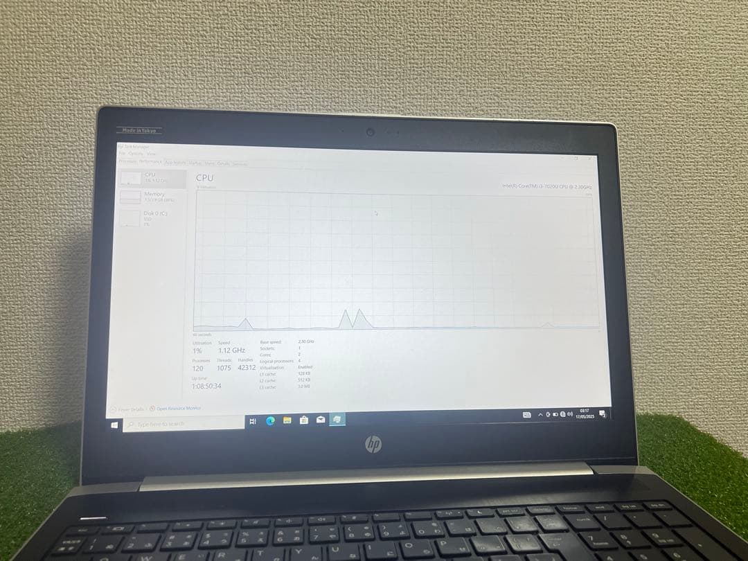 HP ノートPC 15.6インチ　i3 7020U 8GB 128GB SSD