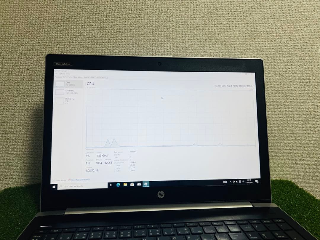 HP ノートPC 15.6インチ　i3 7020U 8GB 128GB SSD