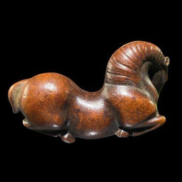 レトロ 銅製 唐馬 戦馬 十二支 午 置物 茶寵 筆架 鎮尺装飾品 工芸品