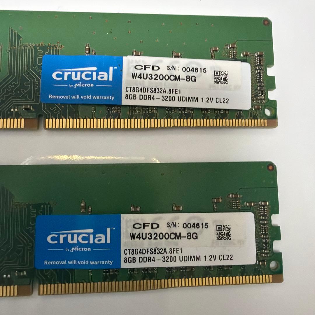 crucial 8GBx2 DDR4 3200MHz メモリ