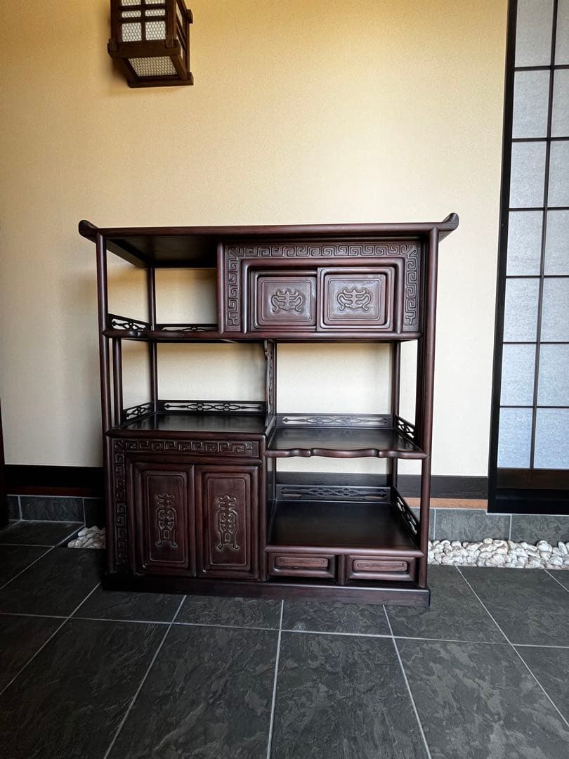 茶箪笥　アンティーク　飾り棚　美術品　美品