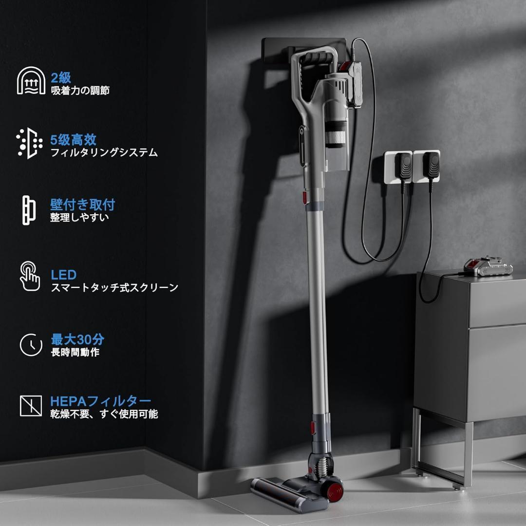 【1点限定】未使用新品 コードレス 掃除機 強力吸引 軽量 ライト付 サイクロン