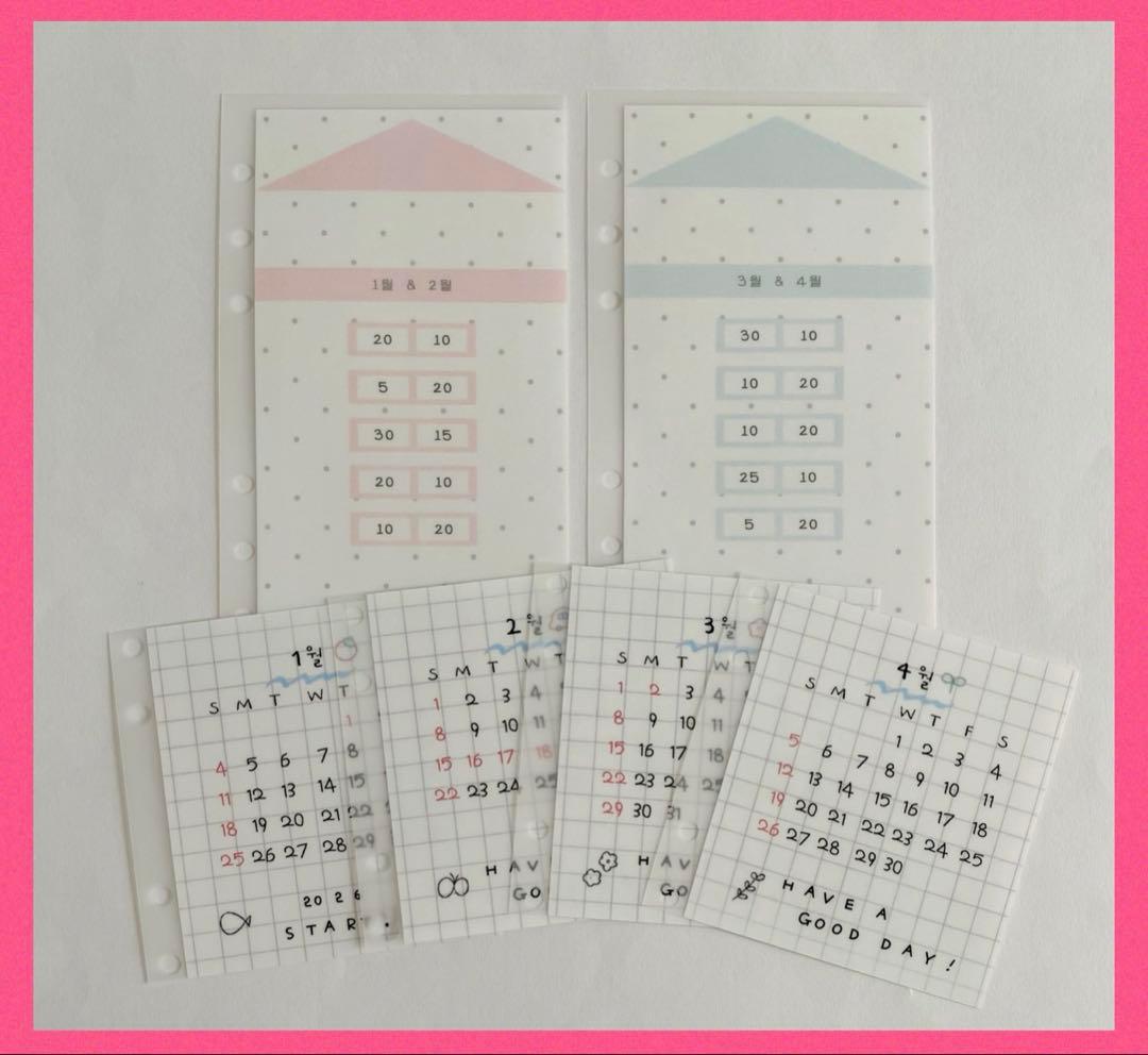 ［新品・未開封］A6 年間リフィル ボードセット 現金 貯金 saving 韓国