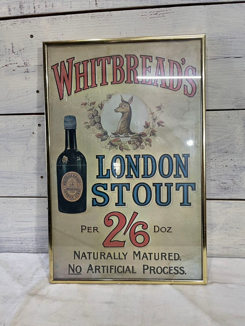 英国ヴィンテージ whitbreads 古いポスター ウィットブレッド 額装