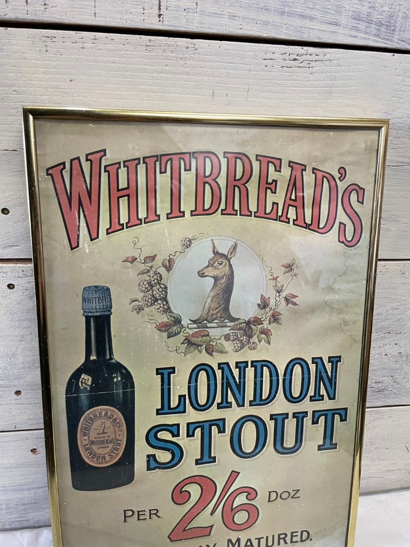 英国ヴィンテージ whitbreads 古いポスター ウィットブレッド 額装