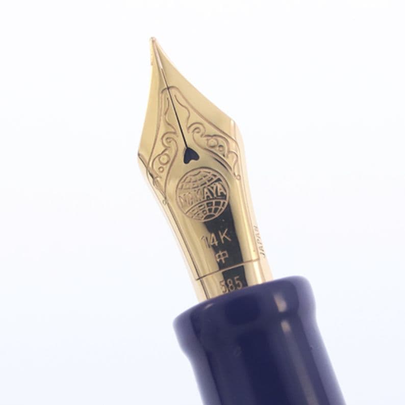 【中屋万年筆】 注文不可色：菖蒲 シガーロング中字　NAKAYA