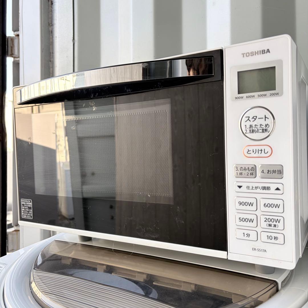 運搬取付無料！純正東芝洗濯機・フラットレンジ＋シャープ冷蔵庫・炊飯器4点セット！