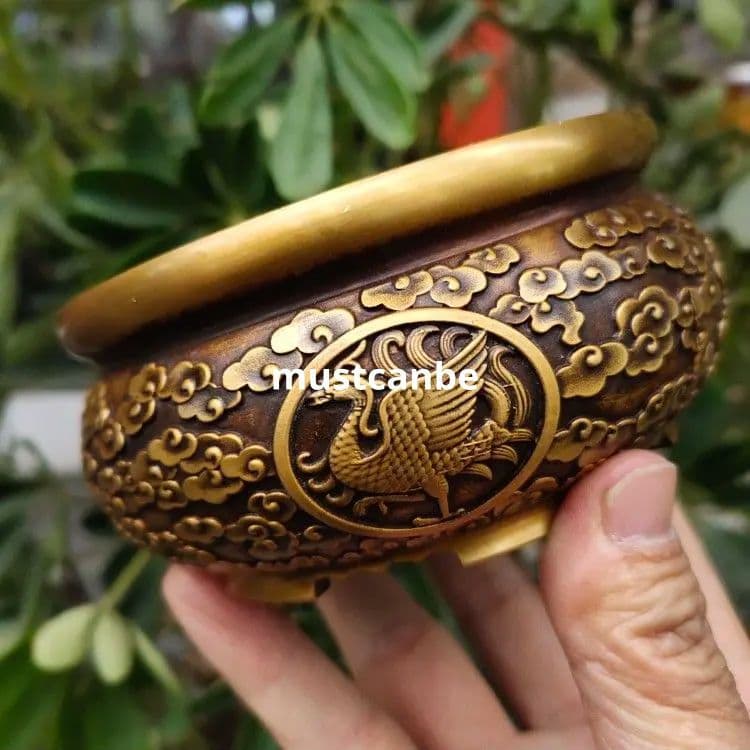 銅器 香炉 四大神獣彫花奉納炉 線香炉 香道具 茶道具 装飾品 工芸品置物