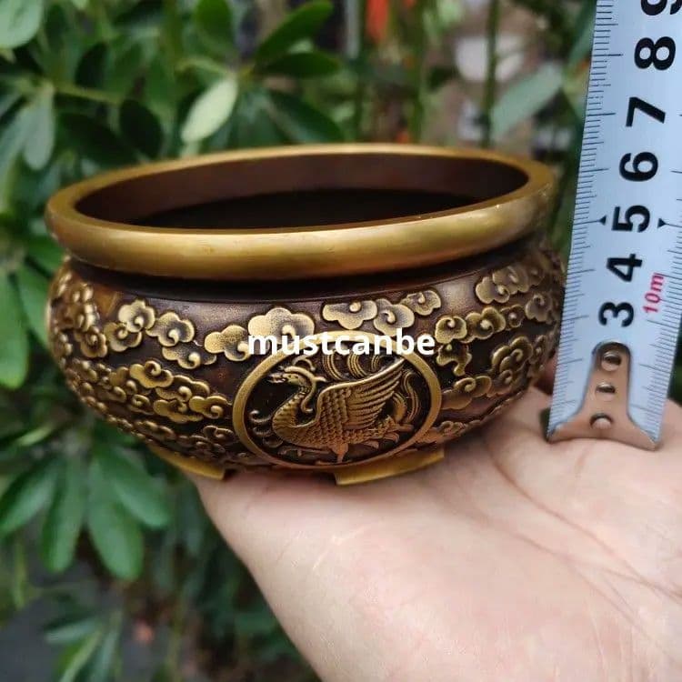 銅器 香炉 四大神獣彫花奉納炉 線香炉 香道具 茶道具 装飾品 工芸品置物